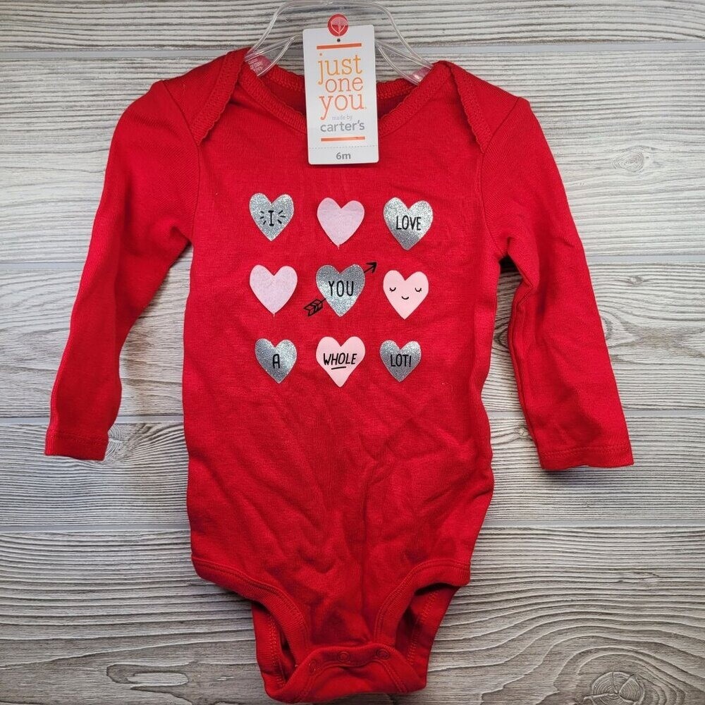 Valentines Day Carters Just One You Bodysuit Love Red Long Sleeve 6 Months
