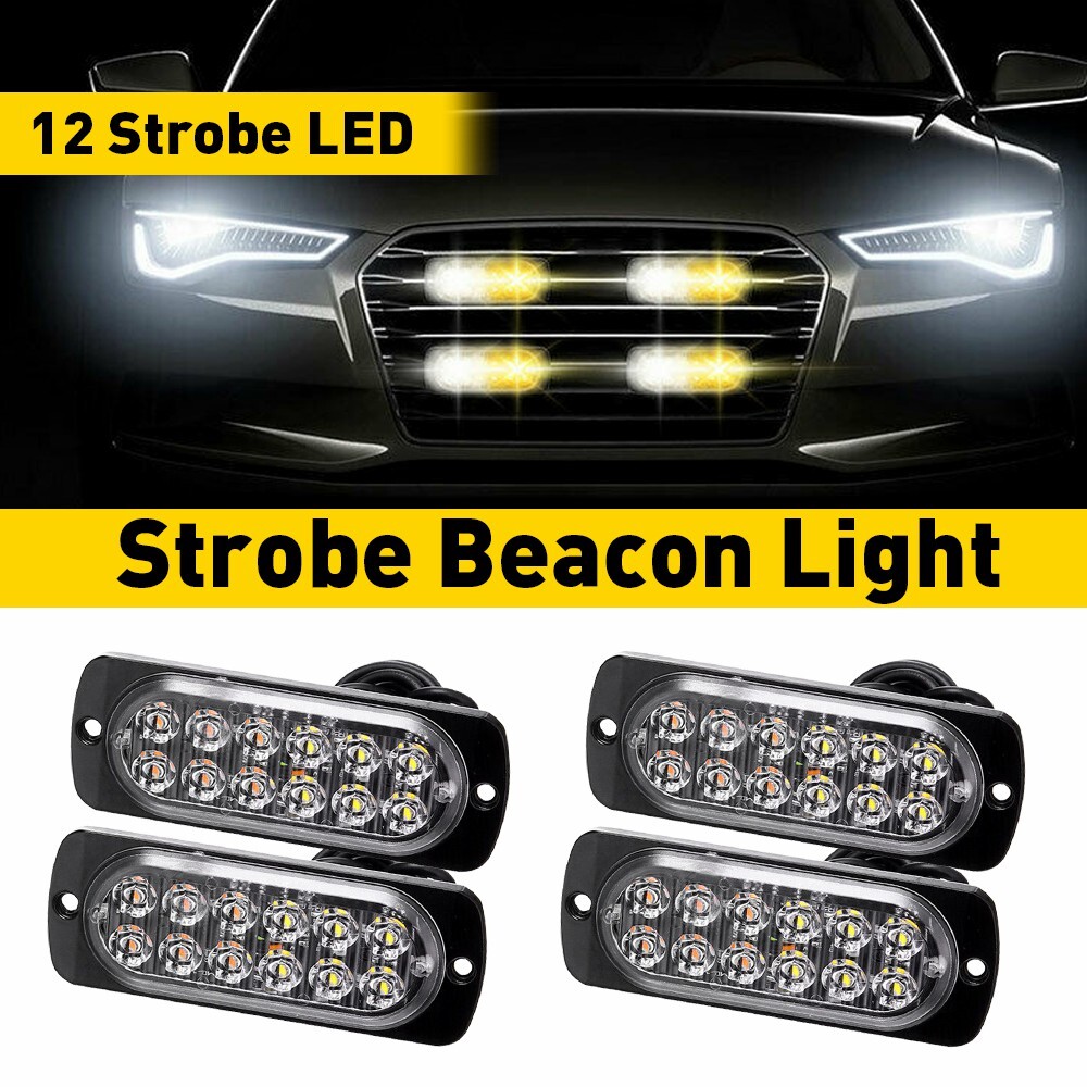 Strobe LED Bright Truck Light Car Beacon Hazard Foglights Flash Signal Lamps M