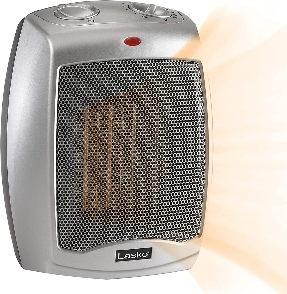 Ceramic Adjustable Silver Space Heater with Thermostat 754200 Non-Oscillating