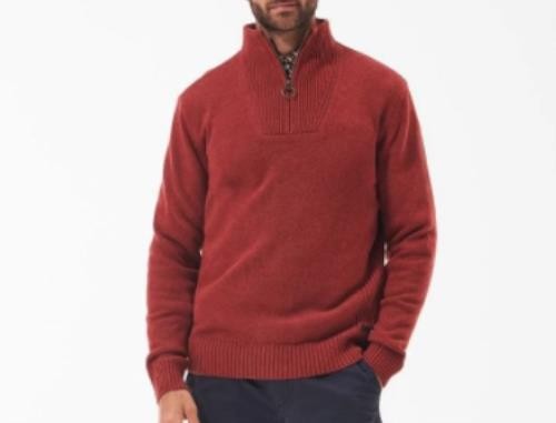 Barbour Men's Heavy Wool Nelson Essential Half Zip L NEW $150 MKN0863RE71