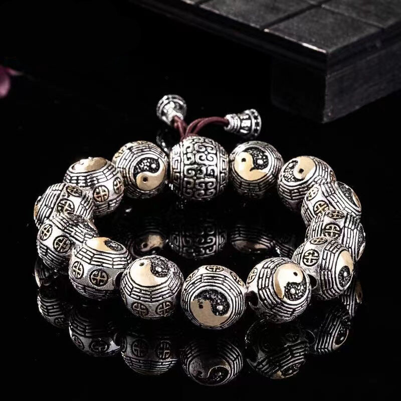Chinese Tai Chi Eight Trigrams Amulet Bracelet Hand Chain Taiji-Bagua Bracelet