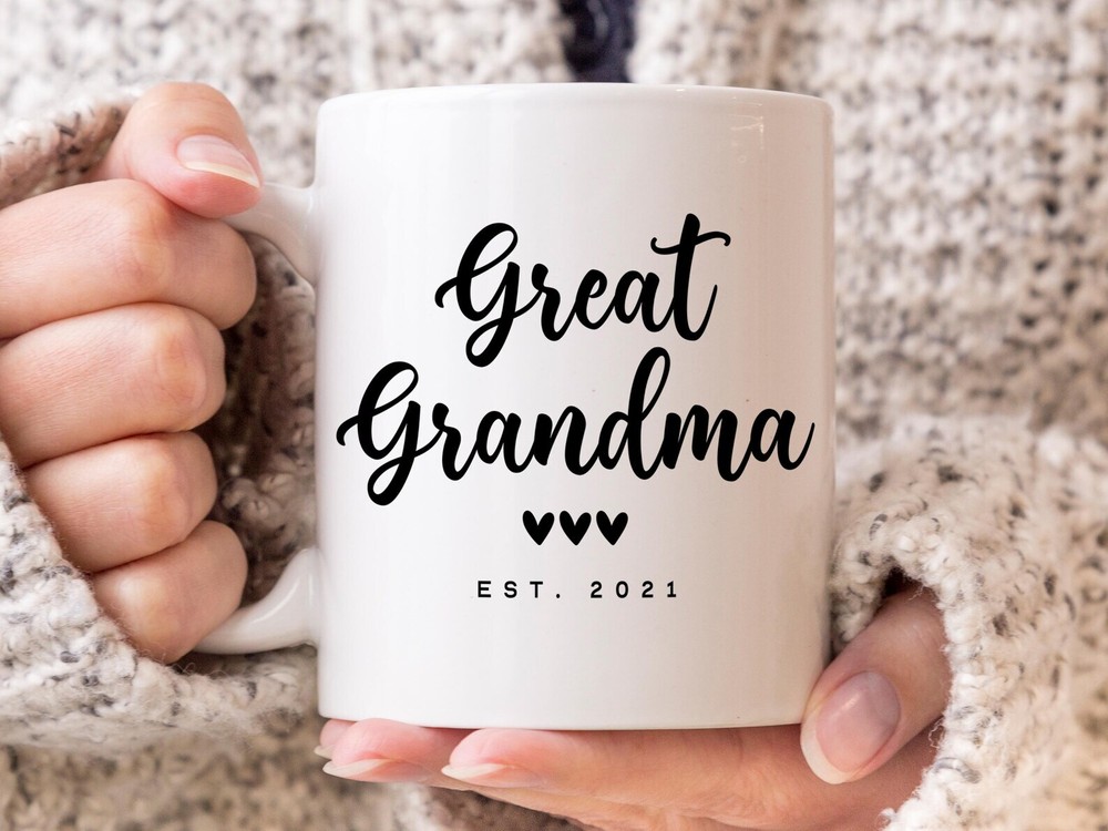 Great Grandma Est 2021 Coffee Mug Pregnancy Announcement Coffee Mug Custom Gift