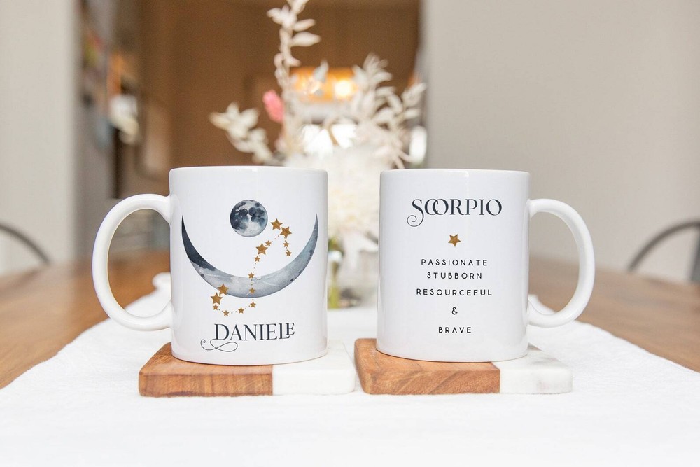 Scorpio Zodiac Ceramic Mug Birthday Gift for Him October November