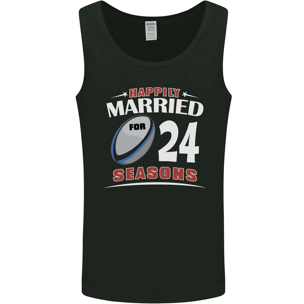 24 Year Wedding Anniversary 24th Rugby Mens Vest Tank Top
