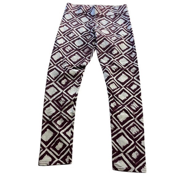 Aerie Womens Medium Geometric Leggings in Purple and White