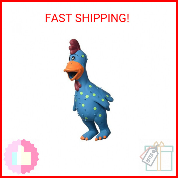 Multipet's 11.5-Inch Latex Polka Dot Globken Chicken Dog Toy, Assorted Color - 1