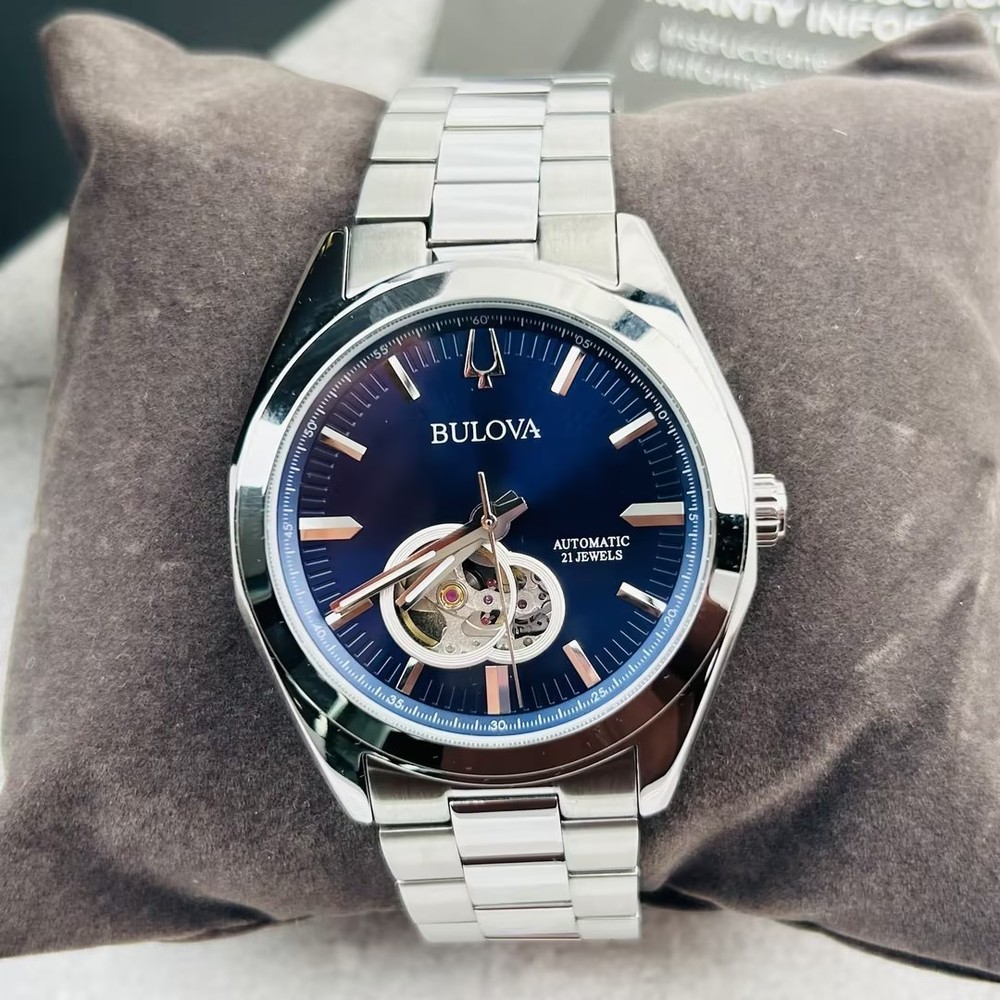 Bulova Surveyor 96A275 Blue Dial Stainless Steel Men's Automatic Watch 42MM