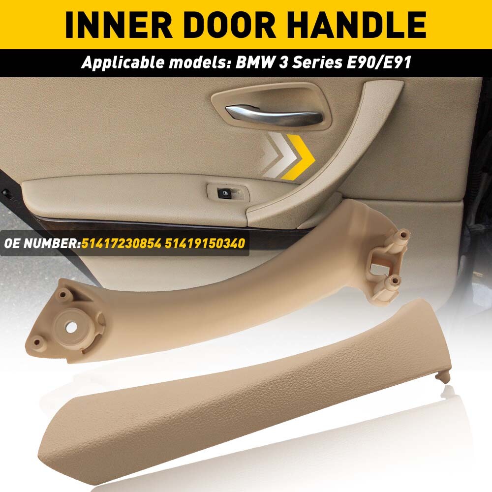 Right Side for 04-12 BMW E90 328i Inner Door Panel Handle Pull Trim Cover Beige