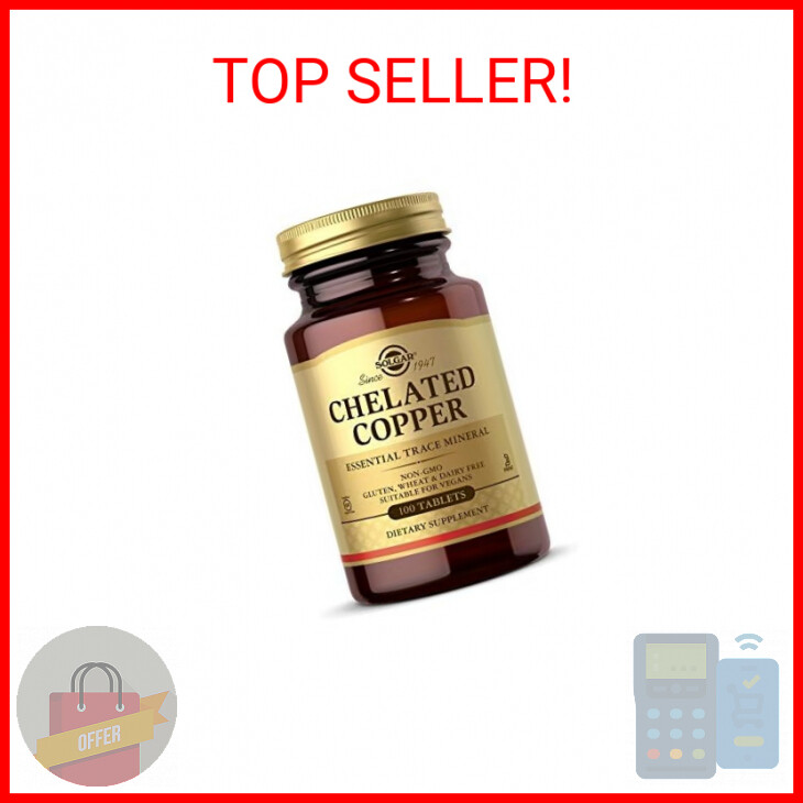 Solgar Chelated Copper, 100 Tablets - Essential for Collagen Formation - Highly
