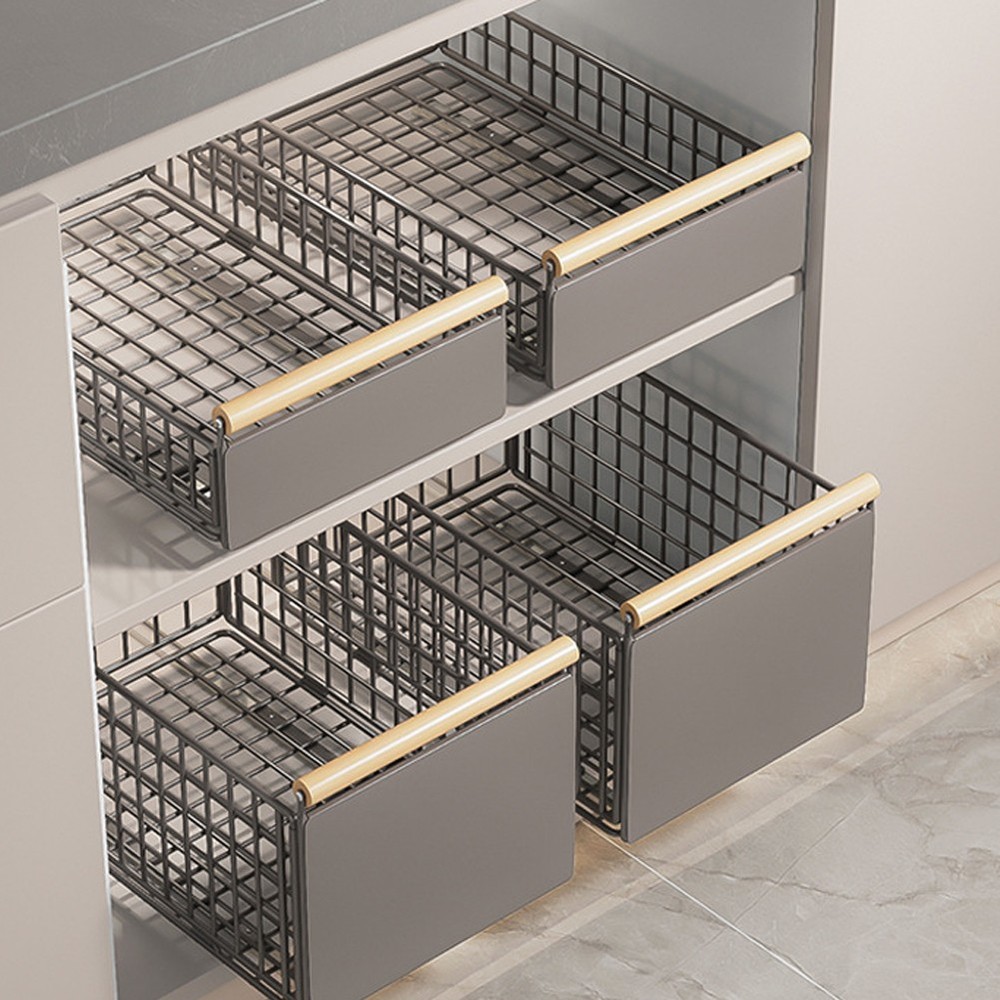 Heavy Duty Pull Out Cabinet Organizer Expandable Slide Out Drawer Storage
