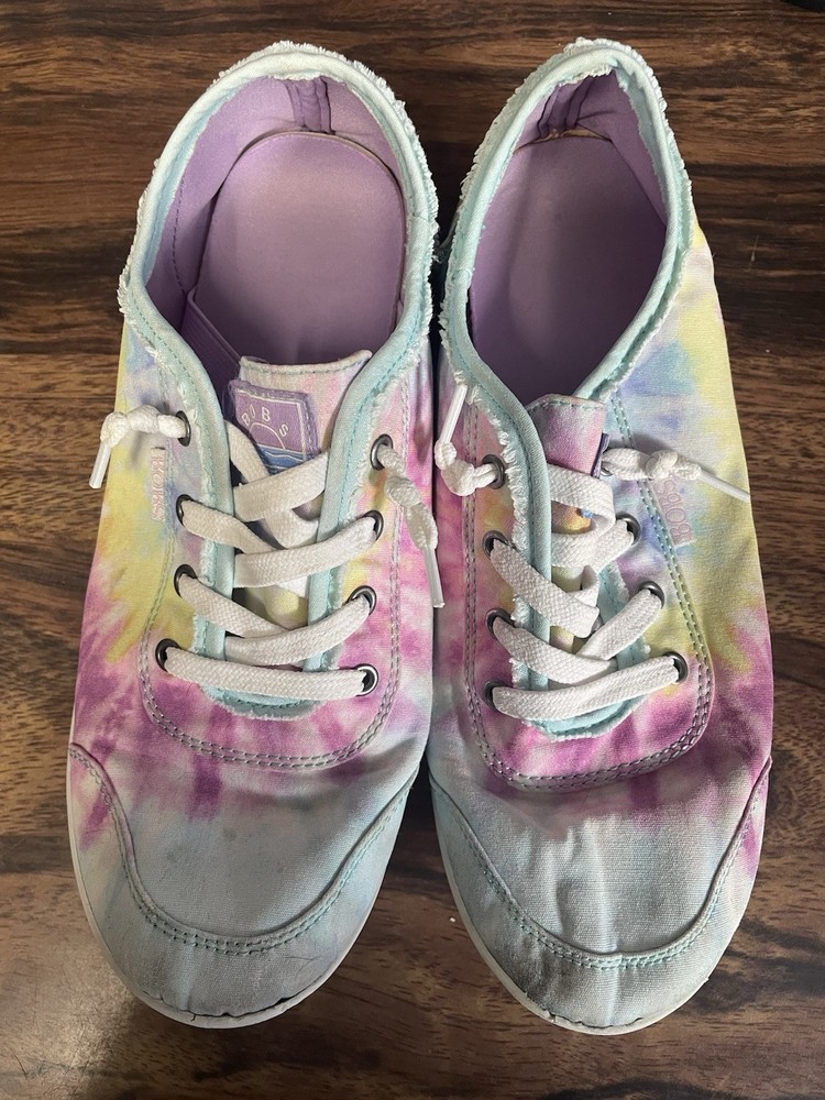 Skechers Bobs Women's Sneakers Size 8.5 Tie-Dye Memory Foam Lace Up