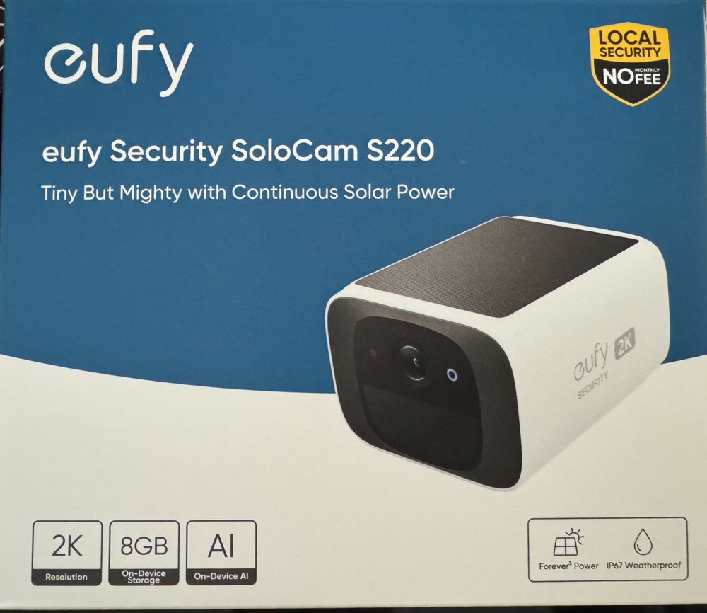 Eufy SoloCam S220 2K Wi-Fi Outdoor Solar Bullet Camera - White. I Have More