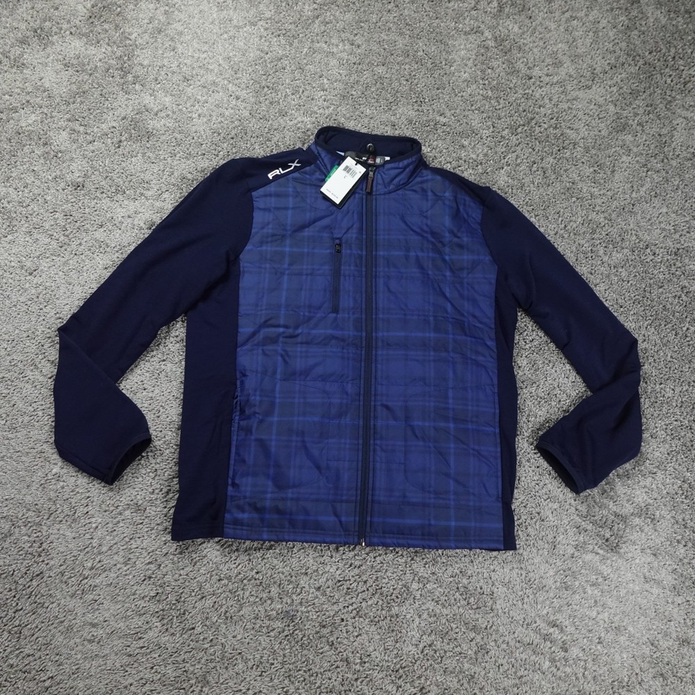 Ralph Lauren RLX Jacket Wool Full Zip Sweater Puffer Mens Large NWT