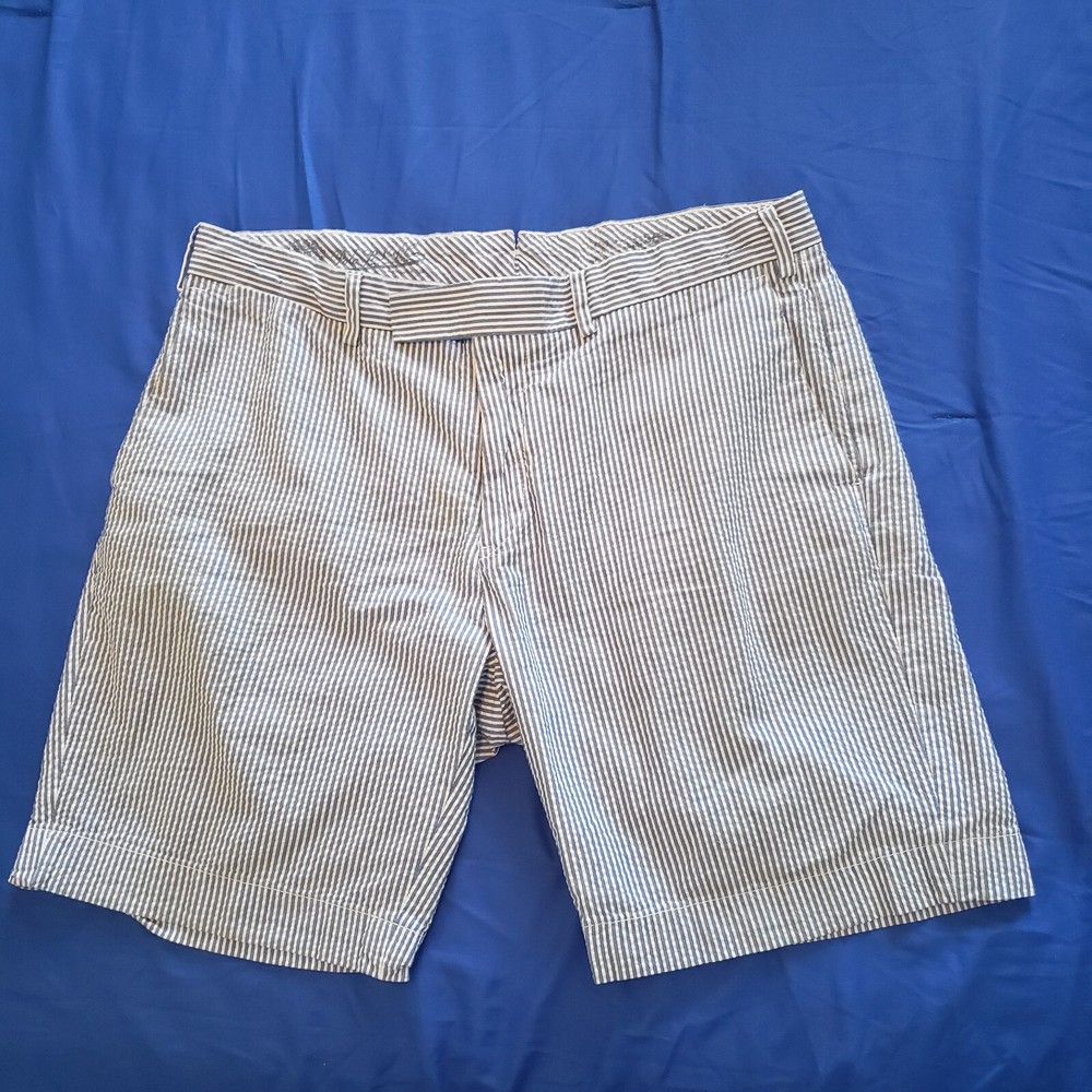 Polo Ralph Lauren Shorts Mens 36 Seersucker Suffield Fit 381 Bleeker Blue Y2K