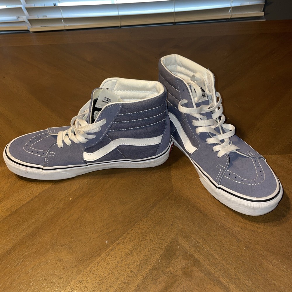 Vans SK8-HI Blue & White High Top Skate Shoes Womens Size 9 - Great Condition