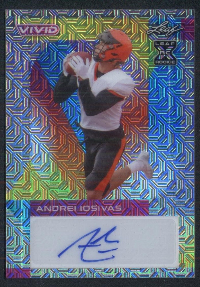 2022 Leaf Vivid Andrei Iosivas auto Mojo Gray #d/9 Tigers Bengals