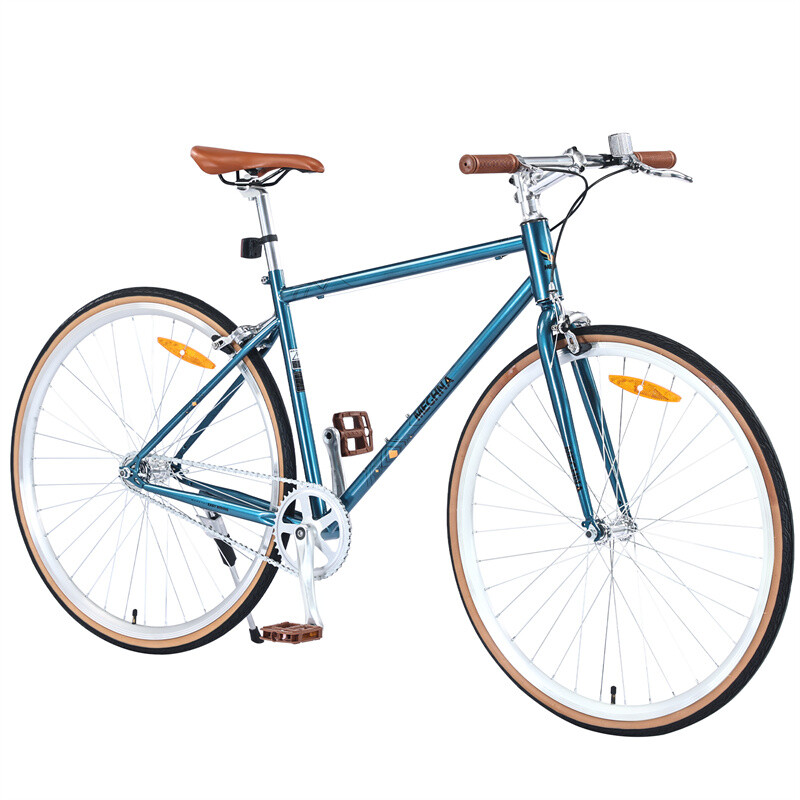 Retro Single Speed 700C Steel Frame Road Bike for Men and Women