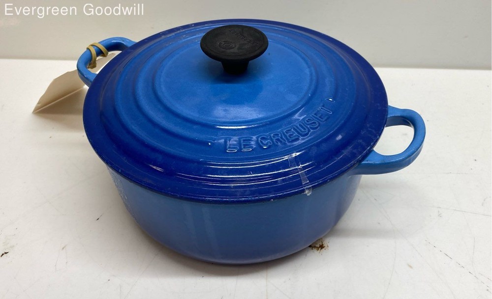 Le Creuset Blue Enameled Cast Iron Pot