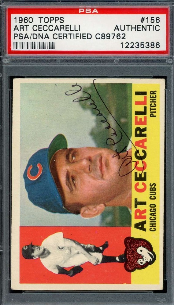 Art Ceccarelli PSA DNA Signed 1960 Topps Autograph