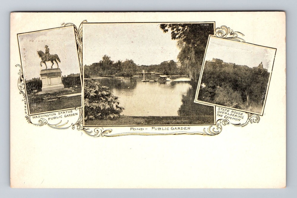 WA Public Garden and State House Vintage Postcard Washington Landscape