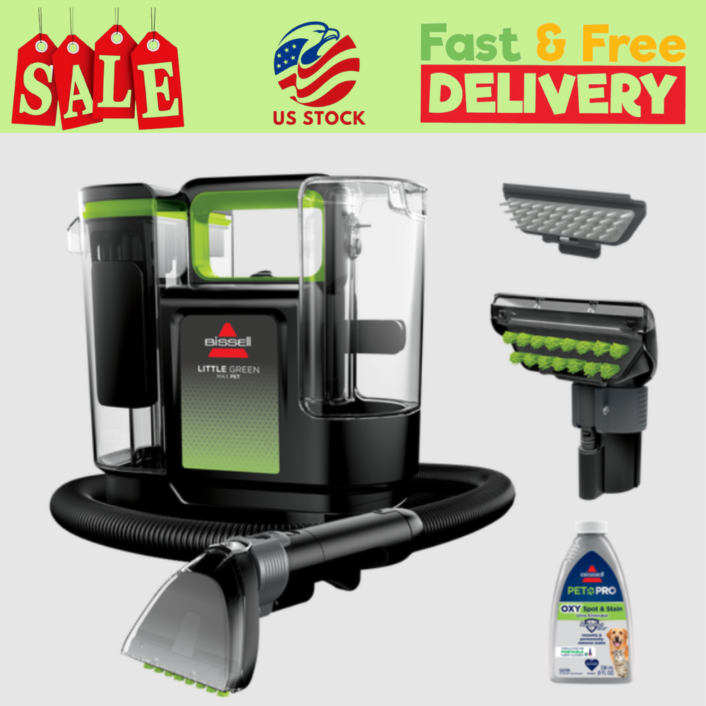 Bissell Little Green Max Pet Portable Carpet Cleaner 3860 for Stains and Odors  