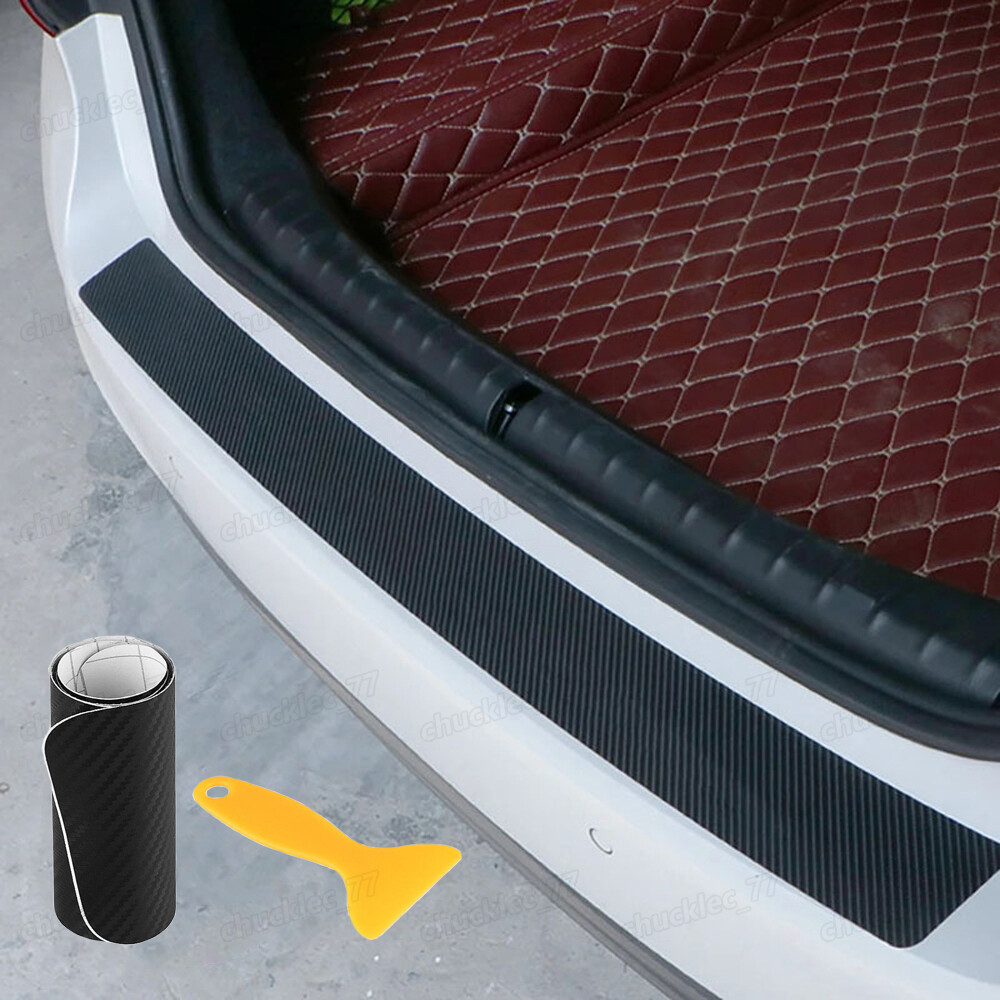 Carbon Fiber Car Rear Bumper Trunk Protector Corner Trim Car Sticker Accessories