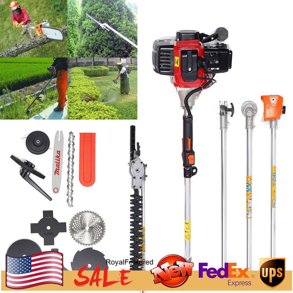 52cc 2-Stroke Gas Power Trimmer Brush Cutter Grass Wacker Weed Eater Lawn Mower