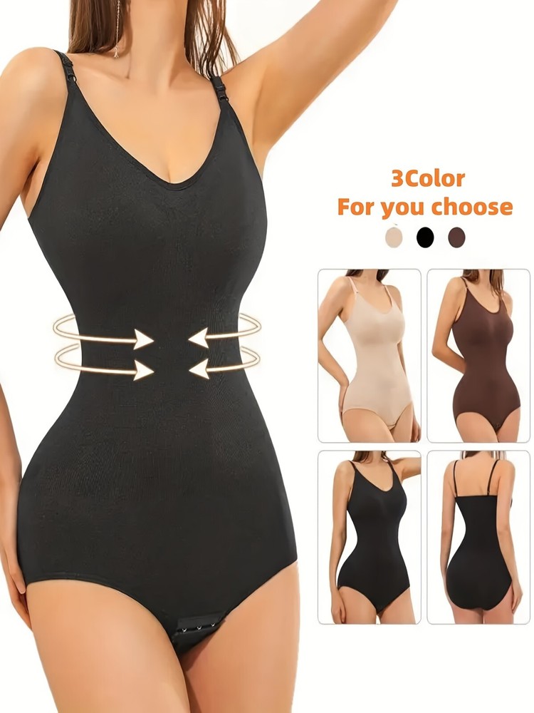 Women's 3-Piece Seamless Shaping Bodysuit - Tummy Control & Butt Lifting Comfort
