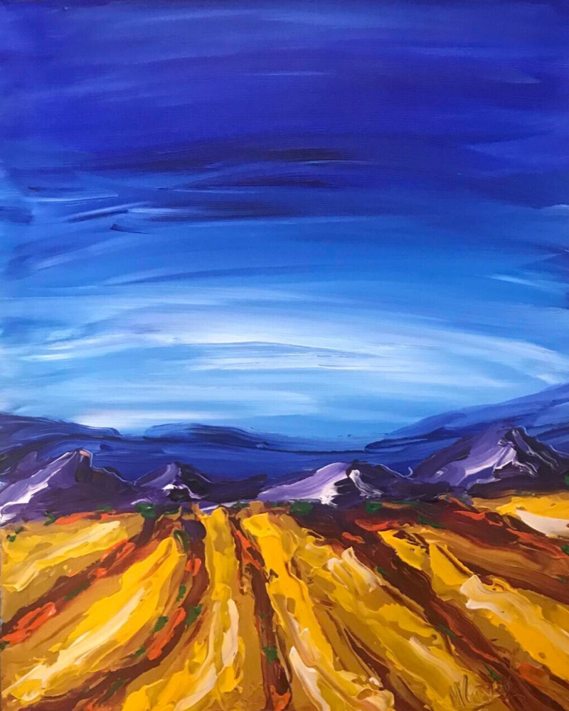 LONG VALLEY  by Mark Kazav  Abstract Modern CANVAS Original Oil Painting NR34T4F