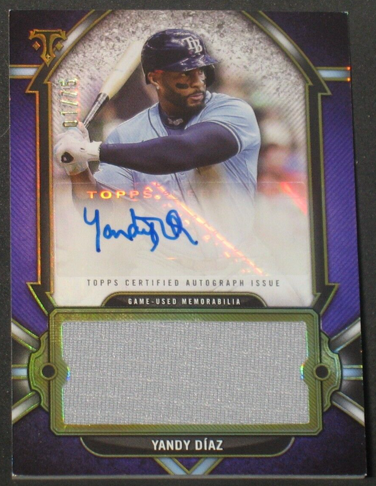 Yandy Diaz 2024 Topps Triple Threads Auto Jersey 1/75 Tampa Bay Rays