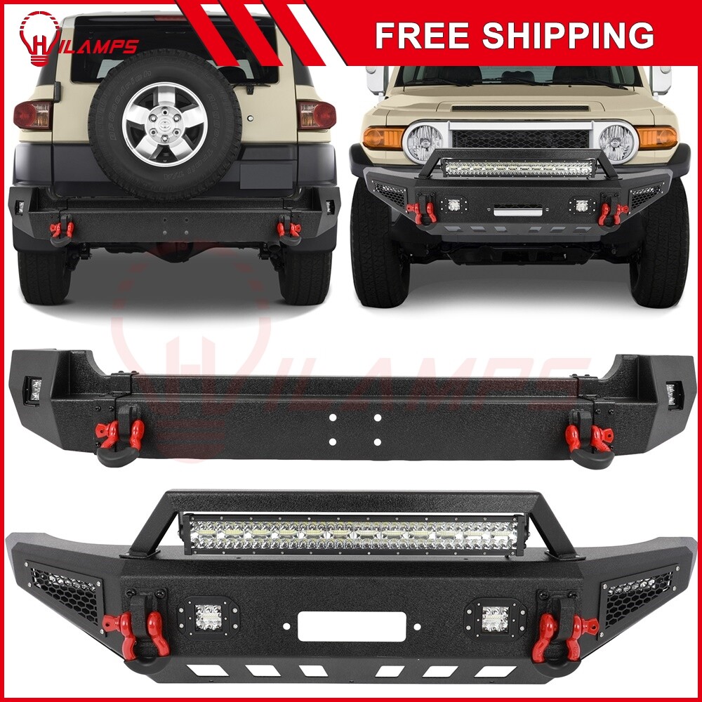 2007-2014 Toyota FJ Cruiser Steel Front Rear Bumper with Winch Plate and Light Mounts  
