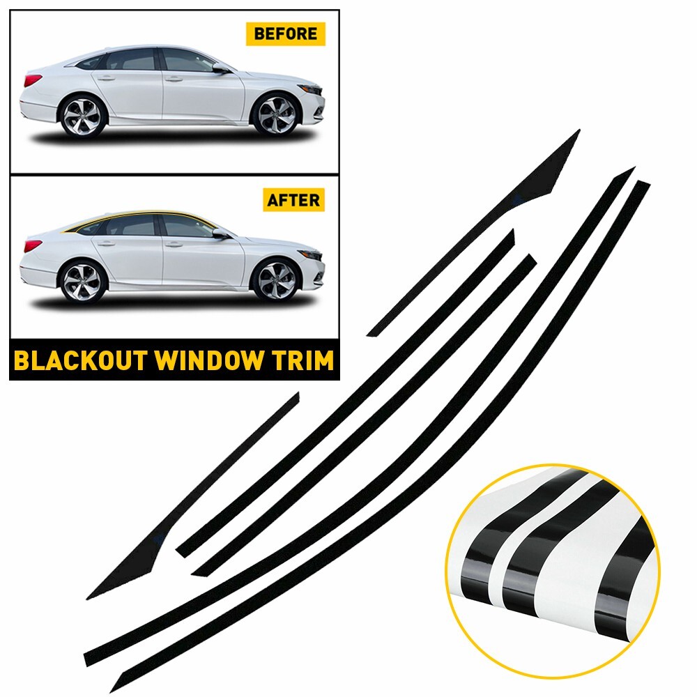 Chrome Delete Blackout Overlay for 2018-22 Honda Accord Sedan Window Trim EOI