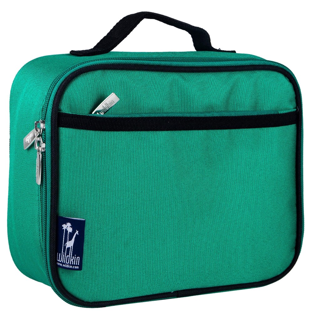 Durable Reusable Kids Insulated Lunch Box for School Travel in Emerald Green