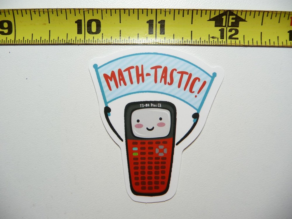 HAPPY CALCULATOR MATHTASTIC MATH STICKER DECAL MATHEMATICS SCHOOL CLASS TEACHER