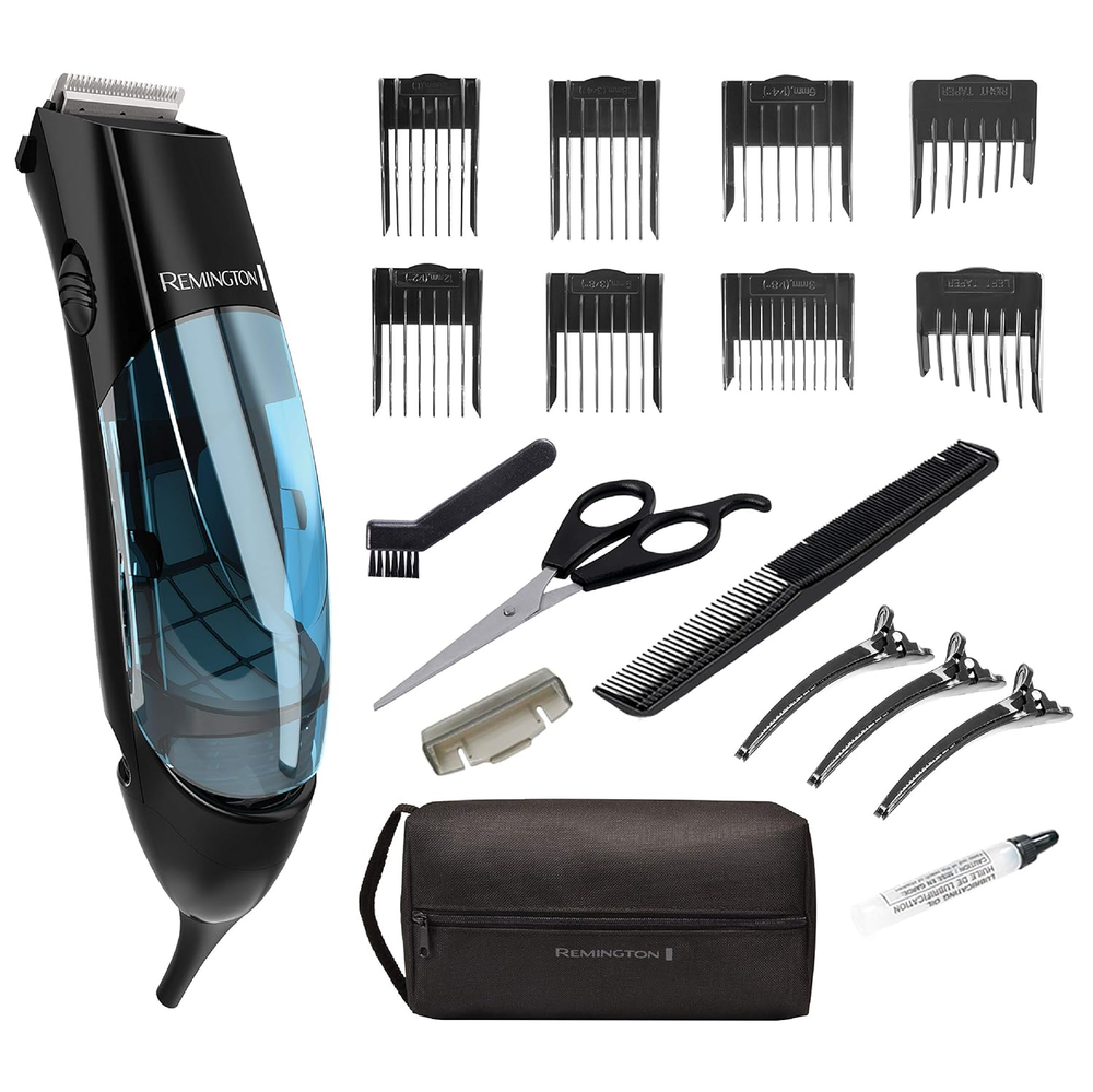 18-Piece Vacuum Haircut Kit with Dual Motor Beard Trimmer & Hair Clippers for Men
