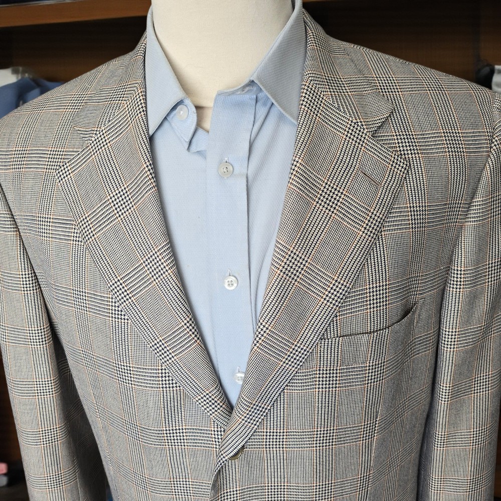 Brioni Slik Wool Blazer 46r 56 It Glen Plaid Full Canvas Dual Vent