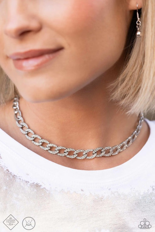 New Paparazzi Jewelry-Fiercely Independent Choker-White