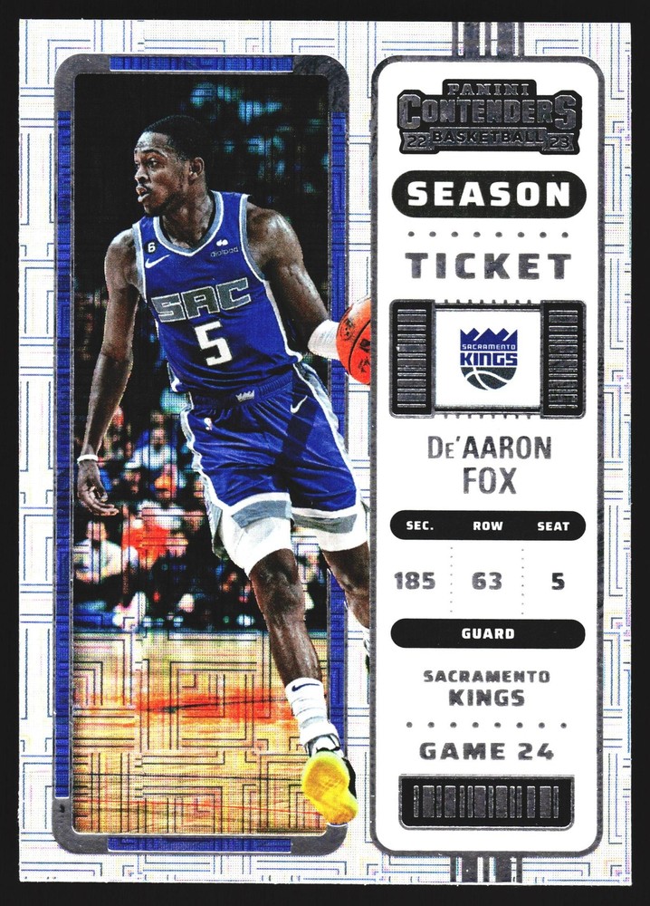 De'Aaron Fox 2022-23 Panini Contenders Silver Mojo Season Ticket Rookie Card – Sacramento Kings Collectible