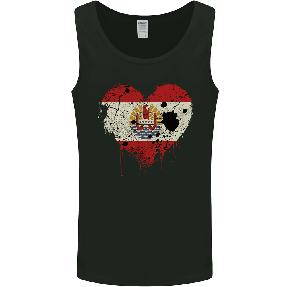 Love Flag French Polynesia Football Mens Vest Tank Top