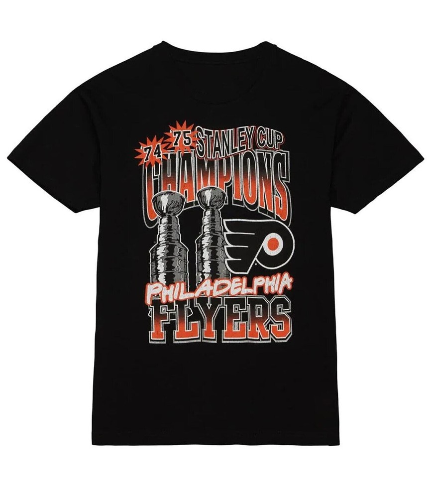 Philadelphia Flyers 2x Stanley Cup Champs 74 75 Vintage T-Shirt Gift Fans