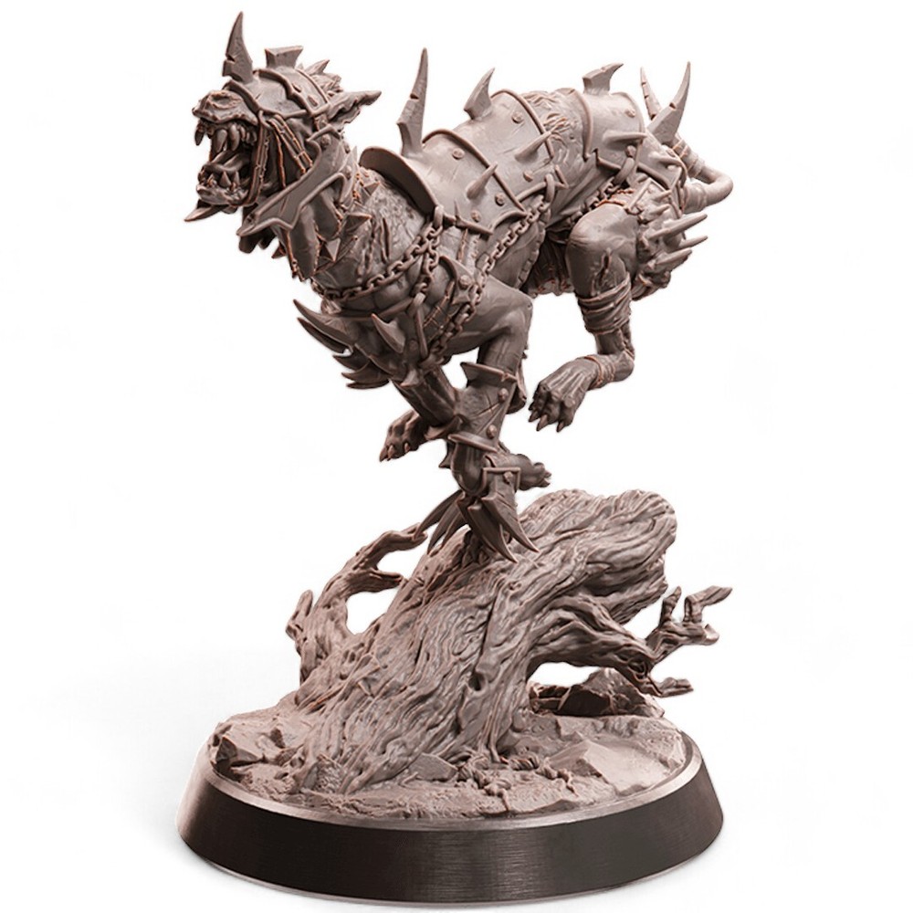 Armored Dog Sculpture, Statue, Fantasy Figure, Dungeons and Dragons