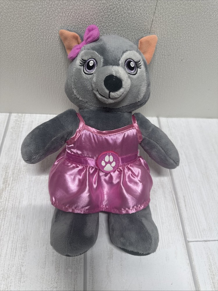 Build-A-Bear Violet the Wolf w/ Pink Bow & Dress Great Wolf Lodge 12