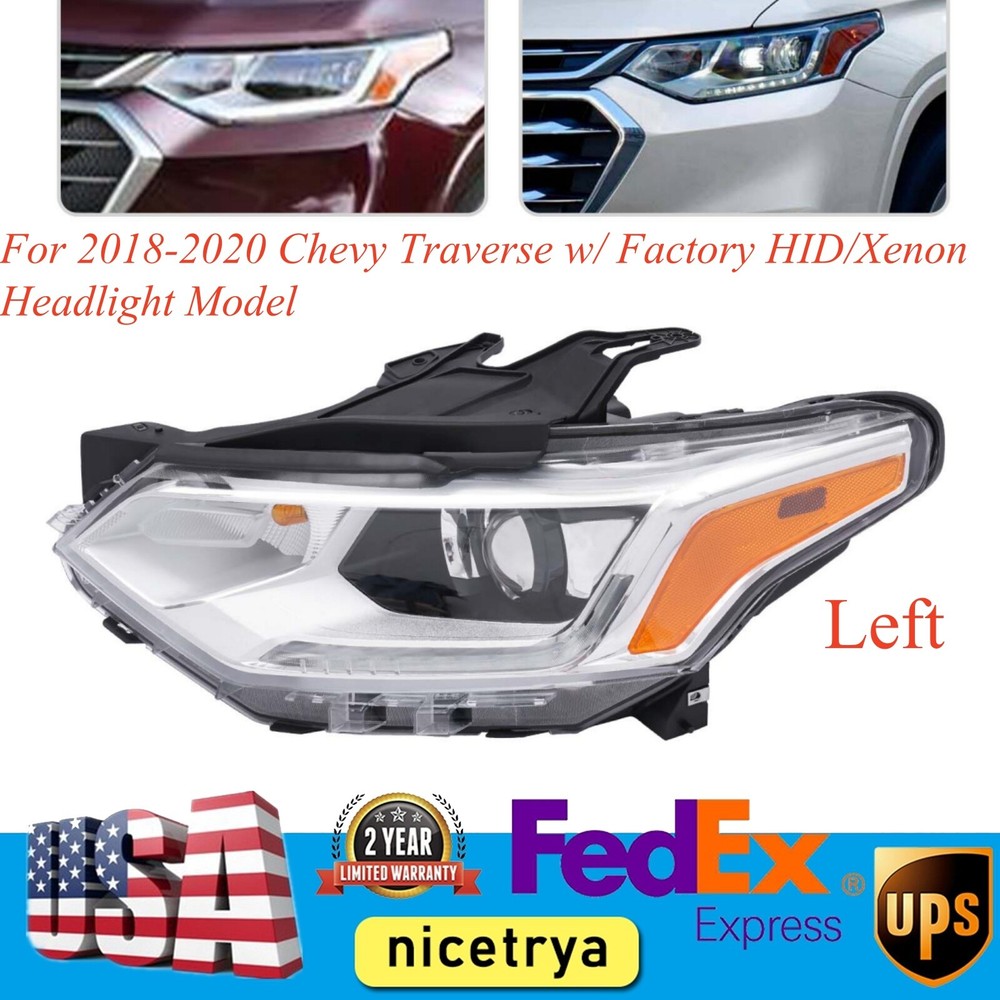 For Chevy Traverse 2018 2019 2020 HID/Xenon LED DRL Headlight Headlamp Left Side