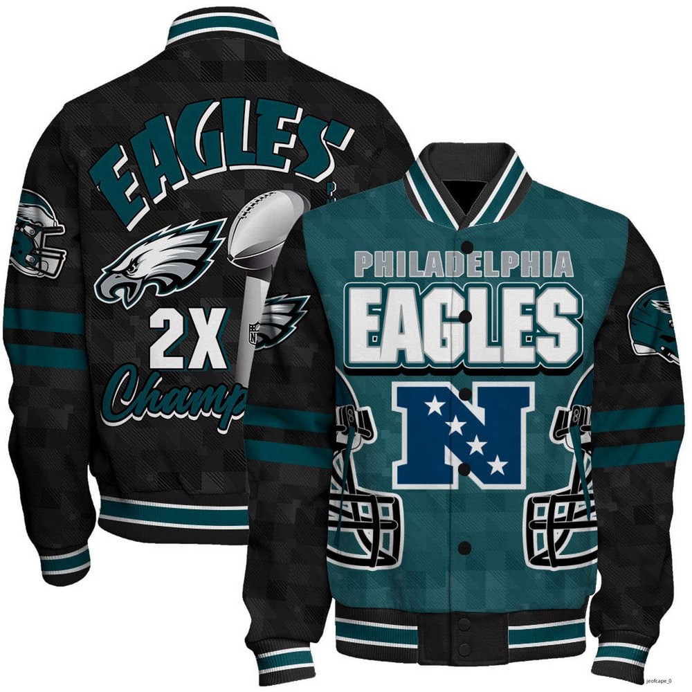 Philadelphia Eagles Super Bowl LIX Champions Varsity Jacket History in the Making