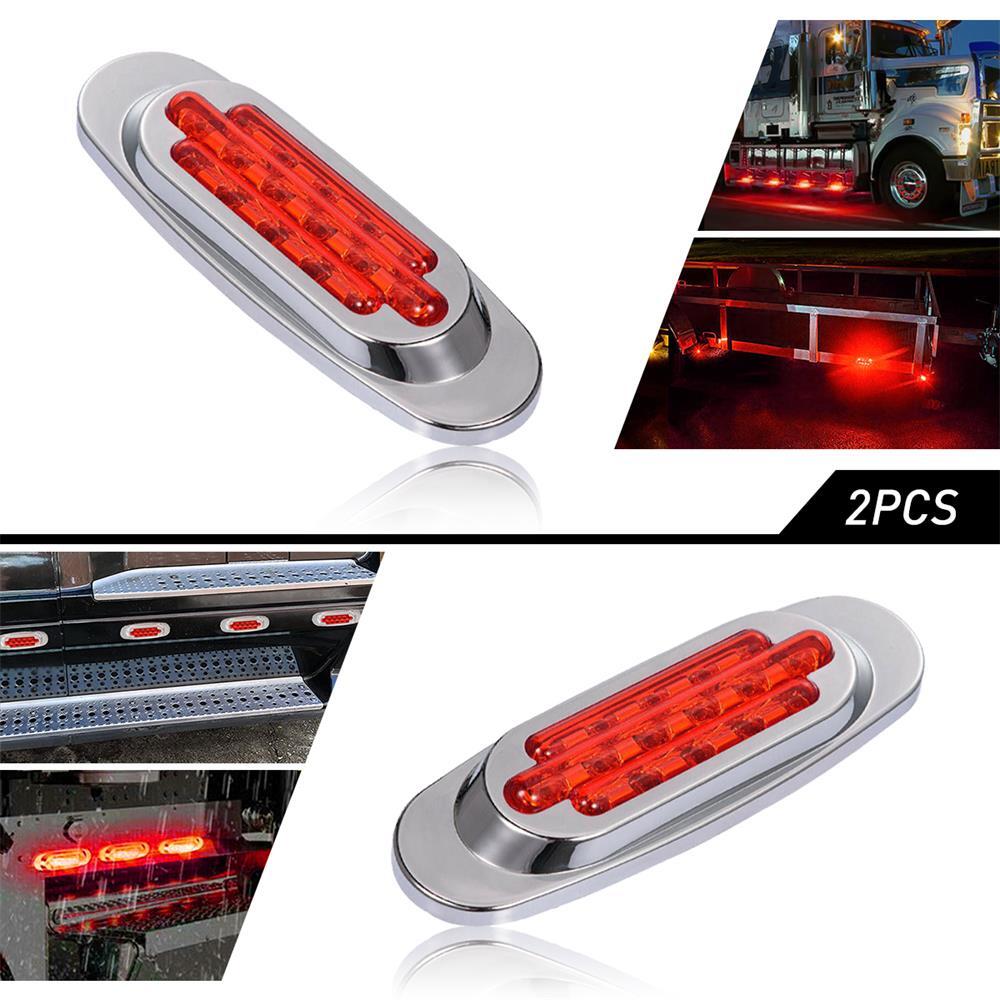 2Pcs Red LED Side Marker Lights Lamp 16-SMD RV For 12V Truck Trailer Accessories