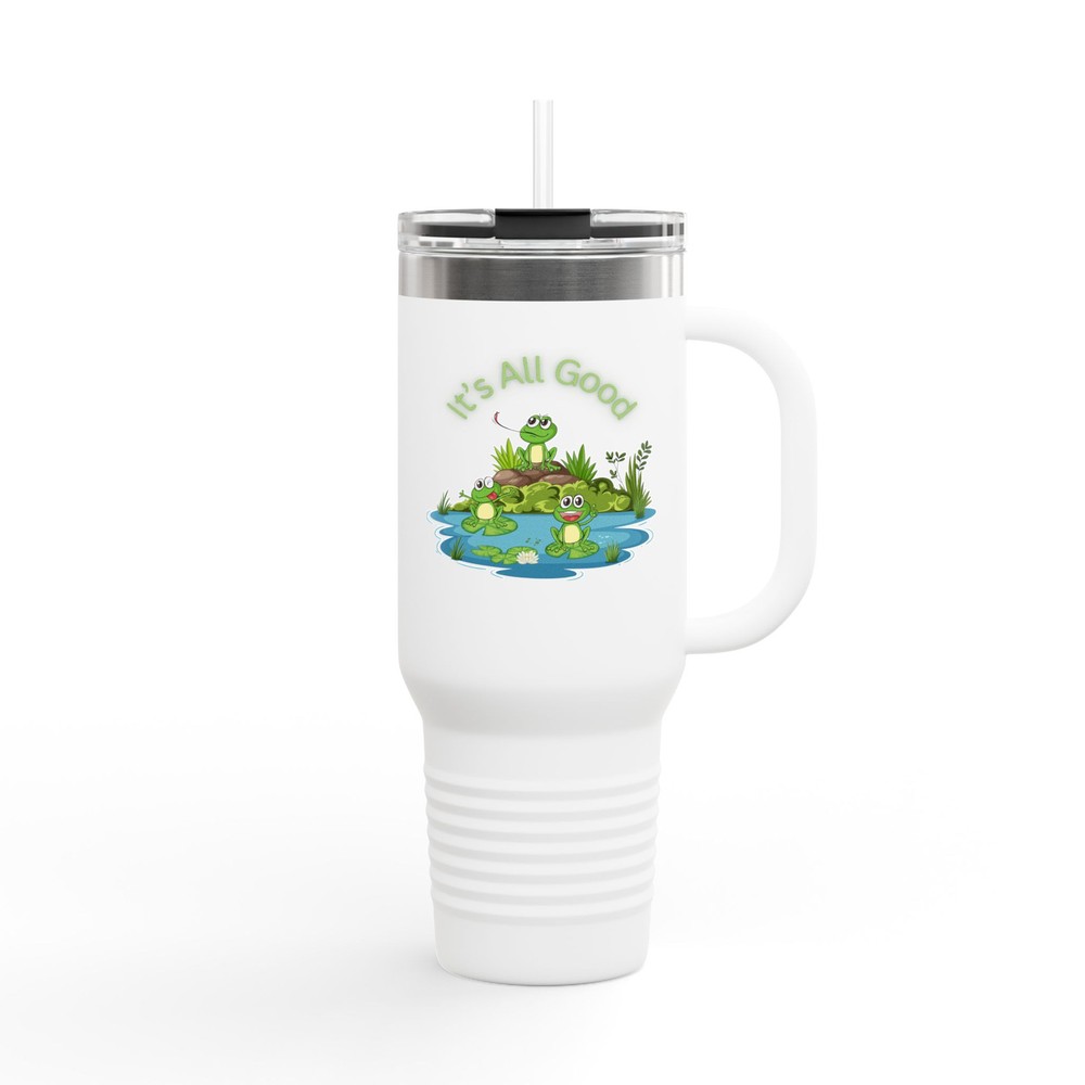Whimsical Frogs Insulated Travel Mug, 40oz - Fun Drinkware