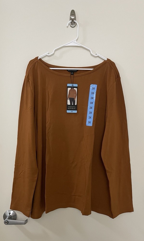 3X Banana Republic Soft Long Sleeve Brown Top for Comfort & Style
