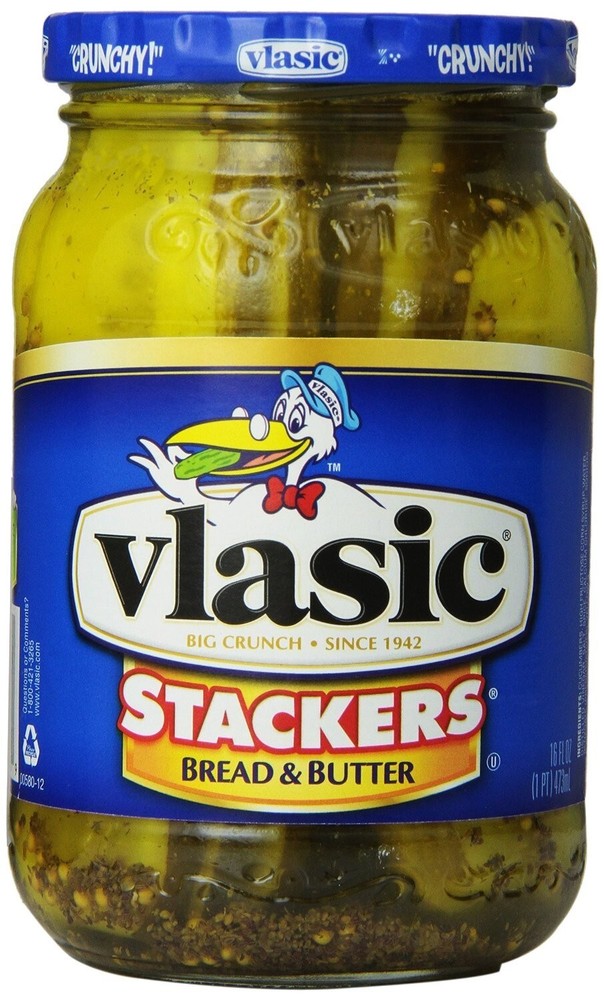 Stackers Bread & Butter Pickles 16oz Glass Jar (Pack of 3)