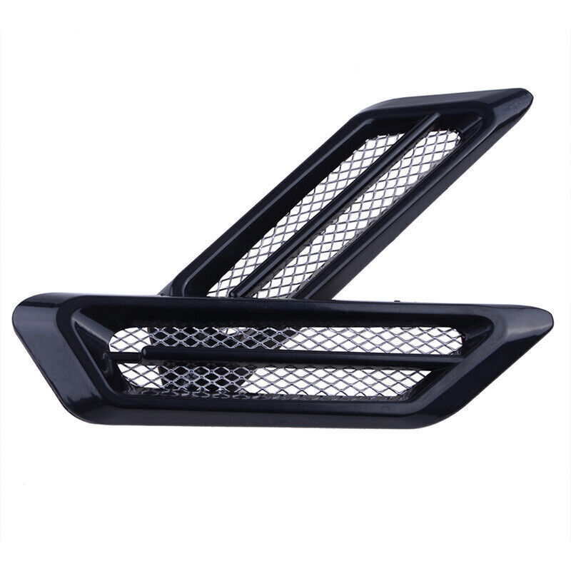 2Pcs Car Exterior Side Fender Intake Vent Air Wing Cover Trim Black Universal