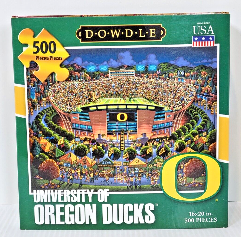 Oregon Ducks Folk Art 500-Piece Jigsaw Puzzle NCAA College